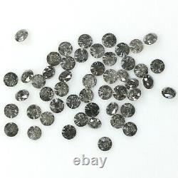 Natural Loose Round Black Grey Color Diamond 1.56 CT 1.90 MM Brilliant Cut L1052