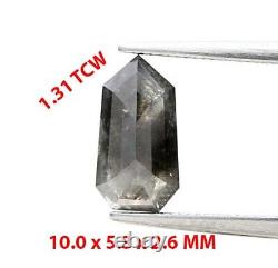 Natural Loose Rustic Diamond 1.31tcw Galaxy Gray Sparkling Shield Full Cut Jewel