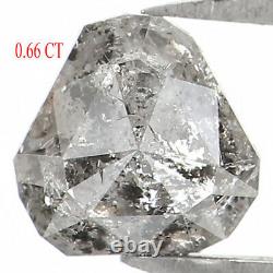 Natural Loose Triangle Black Grey Color Diamond 0.66 CT 5.25 MM Rose Cut L1334