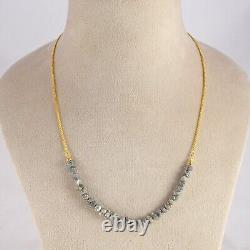Natural Raw Rough Gray Diamond Loose Beads Nuggets Bolo Chain Slider Necklace