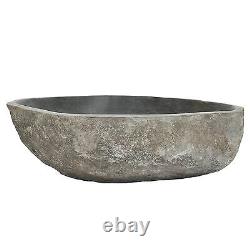 Natural River Stone Sink Basin Bowl for Bathroom or Washroom Oval 45-53cm