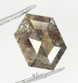 Natural Salt and pepper Hexagon Loose Diamond 0.91 CT Grey diamond For Ring