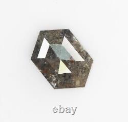 Natural Salt and pepper Hexagon Loose Diamond 0.91 CT Grey diamond For Ring