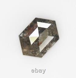 Natural Salt and pepper Hexagon Loose Diamond 0.91 CT Grey diamond For Ring