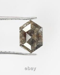 Natural Salt and pepper Hexagon Loose Diamond 0.91 CT Grey diamond For Ring