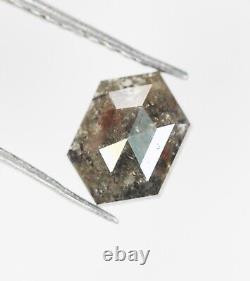 Natural Salt and pepper Hexagon Loose Diamond 0.91 CT Grey diamond For Ring