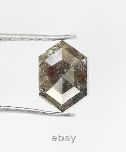 Natural Salt and pepper Hexagon Loose Diamond 0.91 CT Grey diamond For Ring