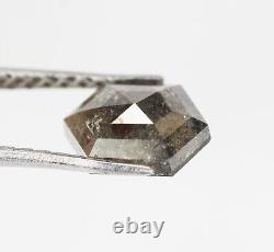 Natural Salt and pepper Hexagon Loose Diamond 0.91 CT Grey diamond For Ring