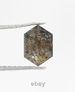 Natural Salt and pepper Hexagon Loose Diamond 0.91 CT Grey diamond For Ring