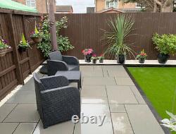 Natural Smooth Silver Grey Sandstone Honed Exterior Paving Slabs Patio Flags New