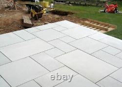 Natural Smooth Silver Grey Sandstone Honed Exterior Paving Slabs Patio Flags New