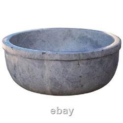 Natural Stone Sirius Silver Marble Self-Rimming Vessel Sink (D)16 (H)6