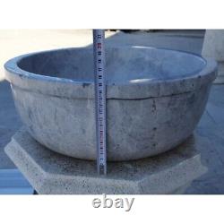 Natural Stone Sirius Silver Marble Self-Rimming Vessel Sink (D)16 (H)6