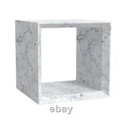 Natural Stone White/Grey Marble Order Table (H)23.5 (L)20 (W)20