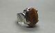 Natural Tiger Eye Agate 925 Sterling Silver Handmade Men Ring Brown Aqeeq Ring