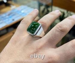 Natural Yemeni Aqeeq Rings Aqeeq Akik Haqeeq Stone Silver Mens Agate Shia Ring