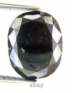 Natural black gray oval diamond engagement ring 1.78tcw 10.6mm