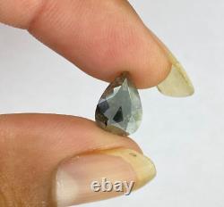 Natural gray color pear rosecut diamond 1.65tcw 11.2MM natural loose diamond