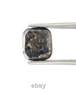 Natural loose diamond galaxy gray oval rose cut 3.58 tcw i1 8.0 x 7.3 x 5.7 mm