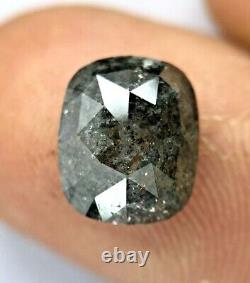 Natural rustic diamond 2.63tcw yellowish gray sparkling oval rose cut for gift