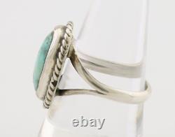 Navajo Ring 925 Silver Natural Blue Turquoise Native American Artist C. 80's