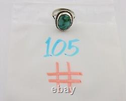 Navajo Ring 925 Silver Natural Blue Turquoise Native American Artist C. 80's