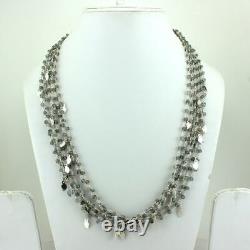 Necklace Natural Faceted Labradorite Gemstone 925 Sterling Silver Beaded Jewelry