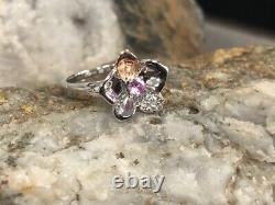 Official Welsh Clogau Silver & Rose Gold Orchid Ring SIZE N £80 OFF! RARE