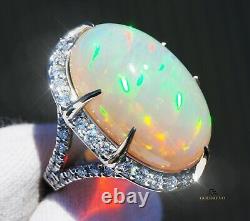 Opal Ring White Gold Diamond Natural 14K GIA Certified 22.57CTW RETAIL $16,600