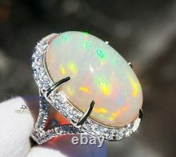 Opal Ring White Gold Diamond Natural 14K GIA Certified 22.57CTW RETAIL $16,600