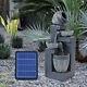 Outdoor Garden Resin Solar Water Pump Cascading Fountain Feature Statue Withlights