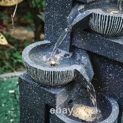 Outdoor Garden Resin Solar Water Pump Cascading Fountain Feature Statue withLights