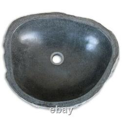 Oval River Stone Bathroom Sink 46-52cm Washroom Basin Natural Shape Washing Bowl