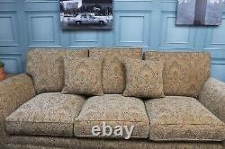 Parker Knoll Burghley Large 3-seater Sofa & Electric Chair In Gold Floral Fabric