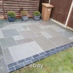 Paving Stones Silver Grey Sandstone Slabs Mixed Size Packs A Quality