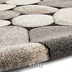 Pebbles Stepping Stones Rug Grey Modern Large Bedroom Living Room Rugs Carpet UK