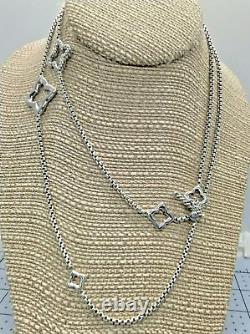 Pre-owned David Yurman Quatrefoil Necklace 36 L Sterling Silver