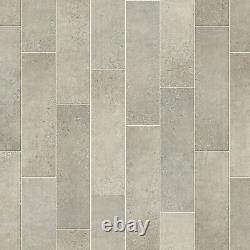 Quality Natural Grey Stone Slim Tile Effect Vinyl Flooring Lino 2 3 4m Non Slip