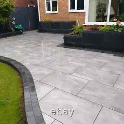 Quartz Grey porcelain paving patio slabs 600x900x20mm