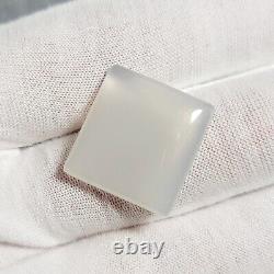 RARE GEL Mohave Light Crystal Gray BLUE CHALCEDONY Rectangle Cabochon 20.96 ct