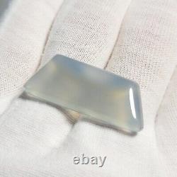 RARE Mohave Pale Gray BLUE CHALCEDONY (Gel Grade) Trapezoid Cabochon 27.22 (ct)