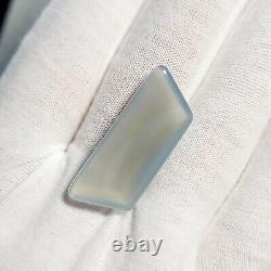 RARE Mohave Pale Gray BLUE CHALCEDONY (Gel Grade) Trapezoid Cabochon 27.22 (ct)