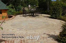 Raj Green Indian Sanstone Patio Paving Flags-Setts-Circle-Samples 2 DAY DELIVERY