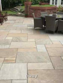 Raj Green Natural Indian Sandstone Patio Pack, 4 Sizes, 19.5m Coverage