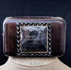 Rarities Carol Brodie Dark Gray Cat's Eye & Black Spinel Wooden Bracelet NWT