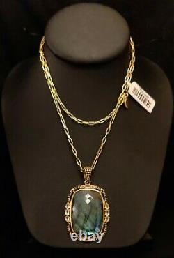 Rarities Labradorite Black Spinel & Rose Quartz Gold-Plated 28 Pendant Necklace