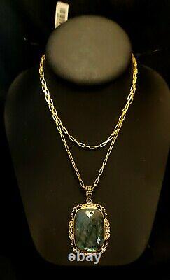 Rarities Labradorite Black Spinel & Rose Quartz Gold-Plated 28 Pendant Necklace