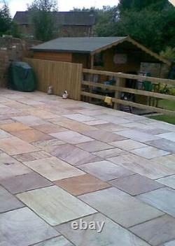 Raveena Indian Sandstone paving Patio slabs Mixed sizes 22MM Cal