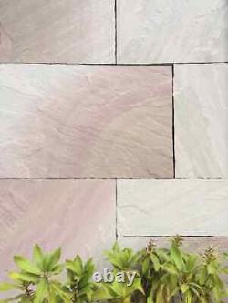 Raveena Indian Sandstone paving Patio slabs Mixed sizes 22MM Cal