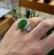 Real Green Agate Sterling Silver 925 Handmade Ring Green Agate Mens Ring, Green